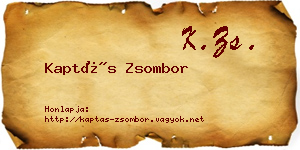 Kaptás Zsombor névjegykártya